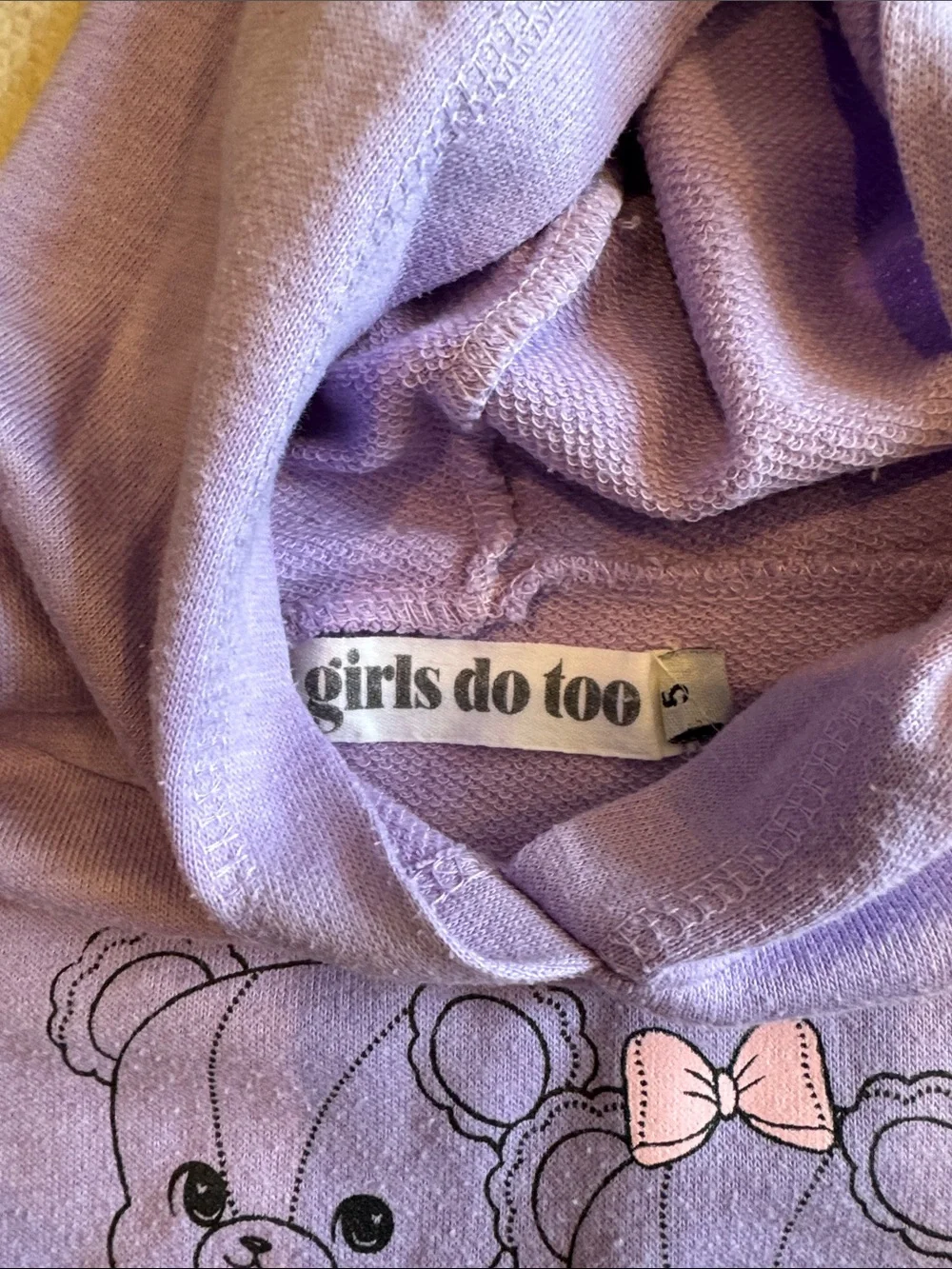 Girls Do Too Lavender Teddy Bear Hoodie & Jogger Sweat Set Size 5 Cute Cozy